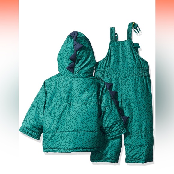 Carters Baby Boys Toddler Green Dinosaur Snow Suit set 24 months - Picture 3 of 4